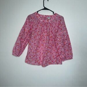 J. Crew Pink and Orange Floral Top